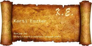Kerti Eszter névjegykártya
